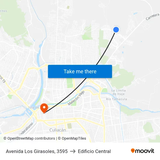 Avenida Los Girasoles, 3595 to Edificio Central map