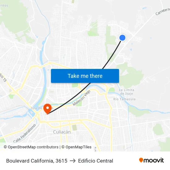 Boulevard California, 3615 to Edificio Central map