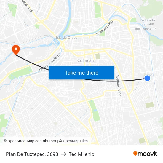 Plan De Tuxtepec, 3698 to Tec Milenio map