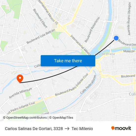 Carlos Salinas De Gortari, 3328 to Tec Milenio map
