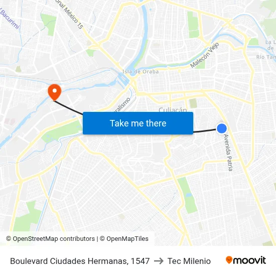 Boulevard Ciudades Hermanas, 1547 to Tec Milenio map