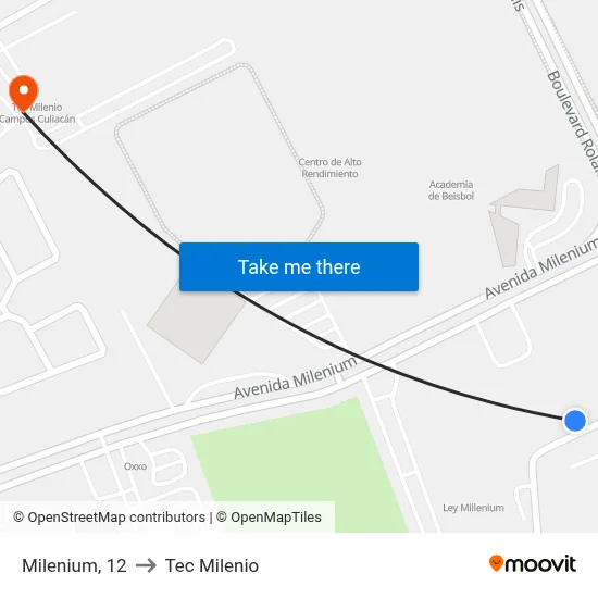 Milenium, 12 to Tec Milenio map