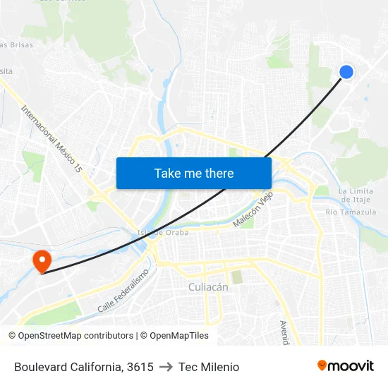 Boulevard California, 3615 to Tec Milenio map