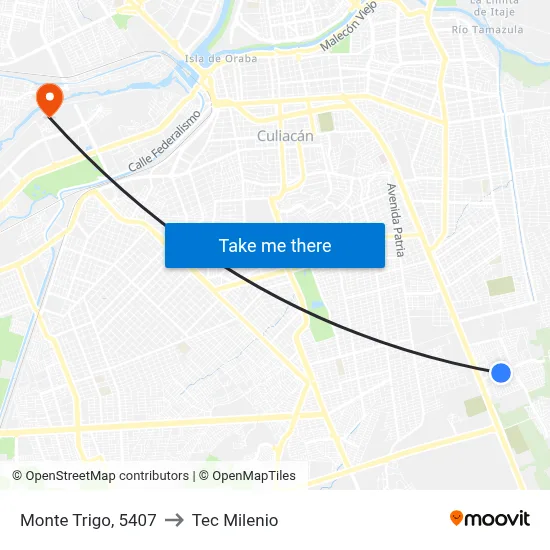 Monte Trigo, 5407 to Tec Milenio map