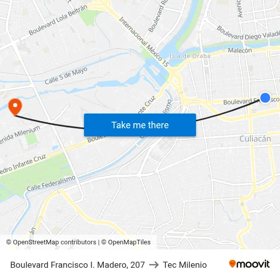 Boulevard Francisco I. Madero, 207 to Tec Milenio map