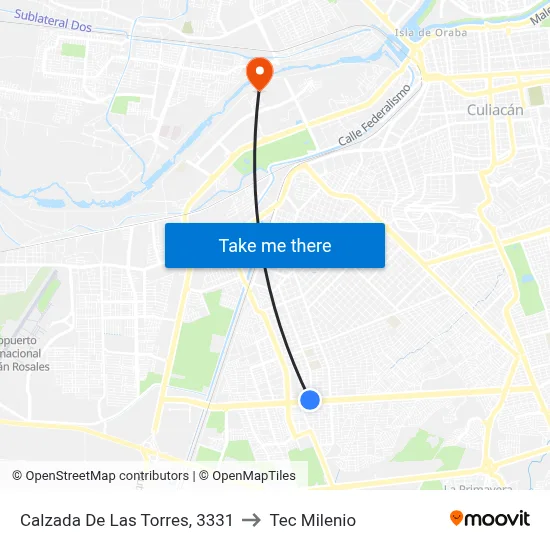 Calzada De Las Torres, 3331 to Tec Milenio map