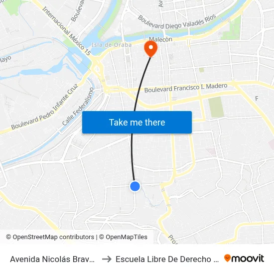 Avenida Nicolás Bravo, 1576_A to Escuela Libre De Derecho De Sinaloa map