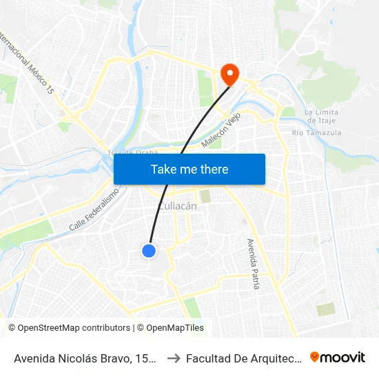 Avenida Nicolás Bravo, 1576_A to Facultad De Arquitectura map