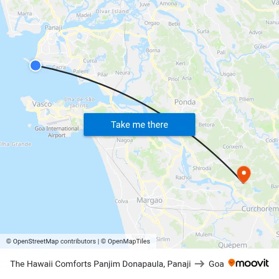 The Hawaii Comforts Panjim Donapaula, Panaji to Goa map