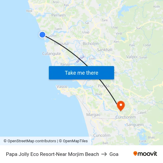Papa Jolly Eco Resort-Near Morjim Beach to Goa map
