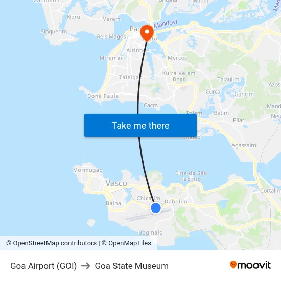 Goa Airport (GOI) to Goa State Museum map