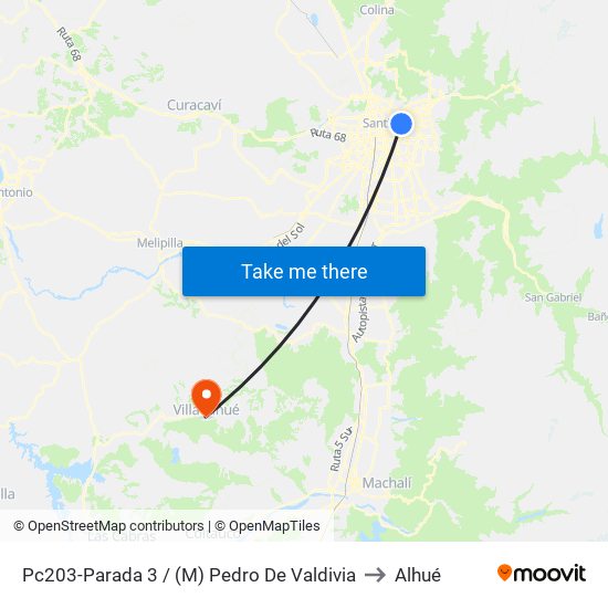 Pc203-Parada 3 / (M) Pedro De Valdivia to Alhué map