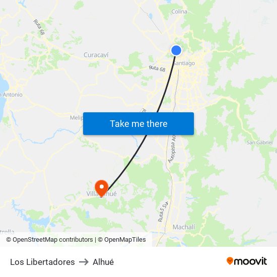 Los Libertadores to Alhué map