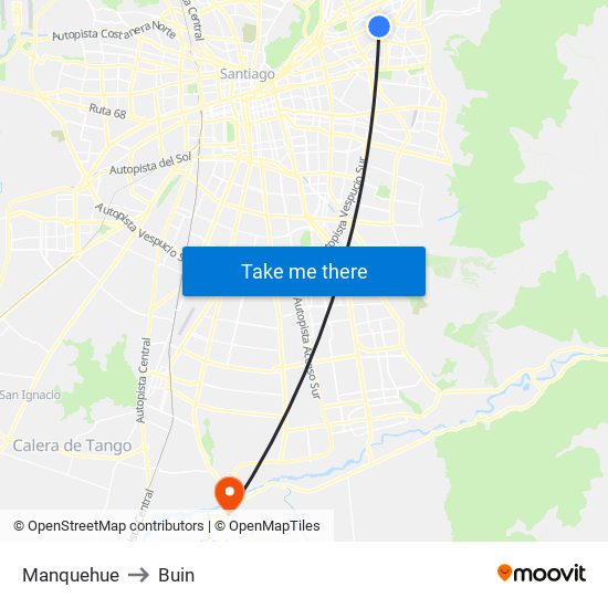 Manquehue to Buin map