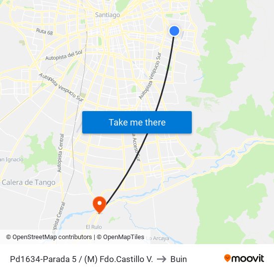 Pd1634-Parada 5 / (M) Fdo.Castillo V. to Buin map