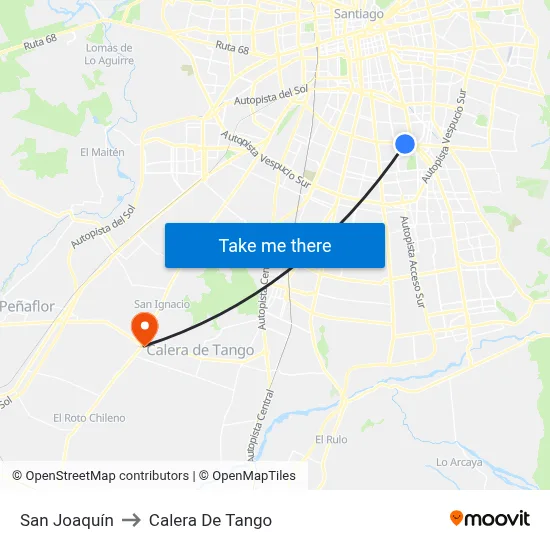 San Joaquín to Calera De Tango map