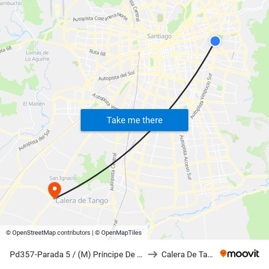 Pd357-Parada 5 / (M) Príncipe De Gales to Calera De Tango map