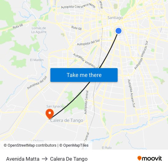 Avenida Matta to Calera De Tango map