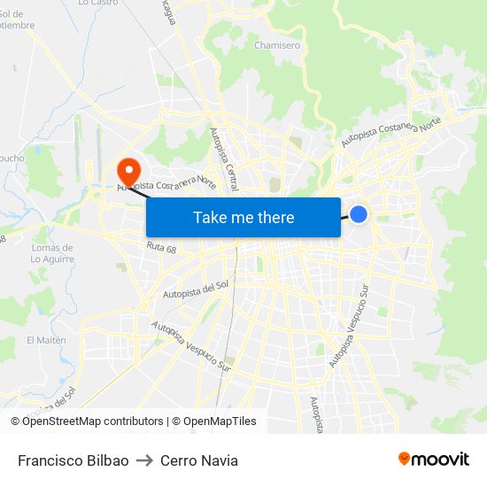 Francisco Bilbao to Cerro Navia map