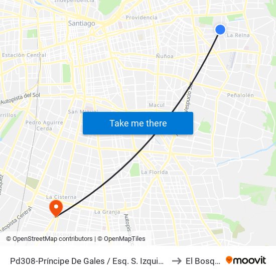 Pd308-Príncipe De Gales / Esq. S. Izquierdo to El Bosque map