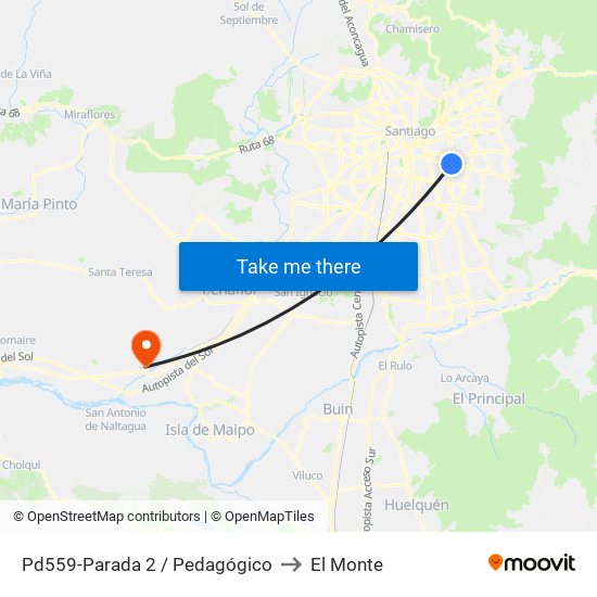 Pd559-Parada 2 / Pedagógico to El Monte map