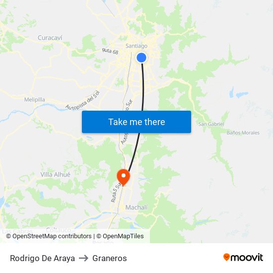 Rodrigo De Araya to Graneros map