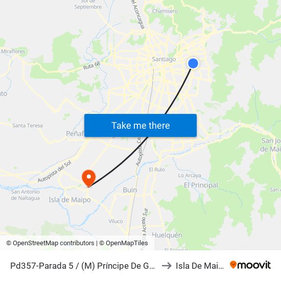 Pd357-Parada 5 / (M) Príncipe De Gales to Isla De Maipo map