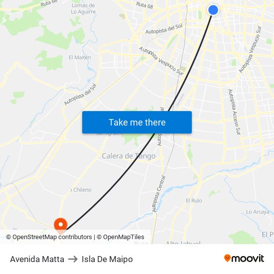 Avenida Matta to Isla De Maipo map