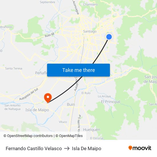 Fernando Castillo Velasco to Isla De Maipo map