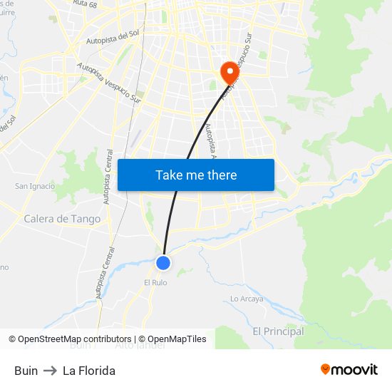 Buin to La Florida map