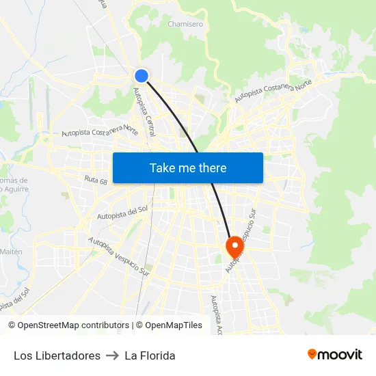 Los Libertadores to La Florida map