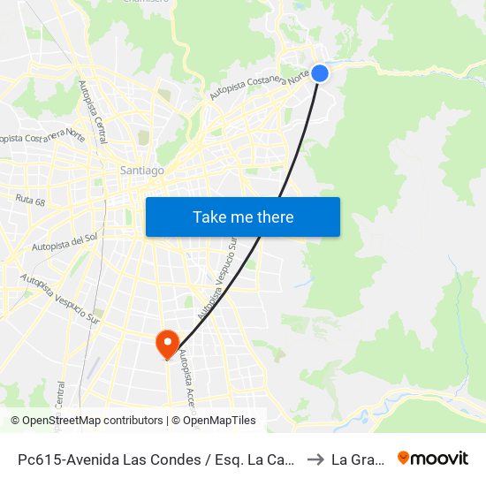 Pc615-Avenida Las Condes / Esq. La Cabaña to La Granja map