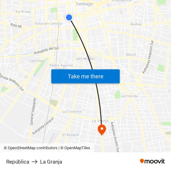 República to La Granja map