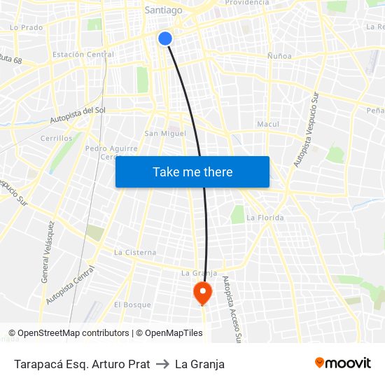 Tarapacá Esq. Arturo Prat to La Granja map