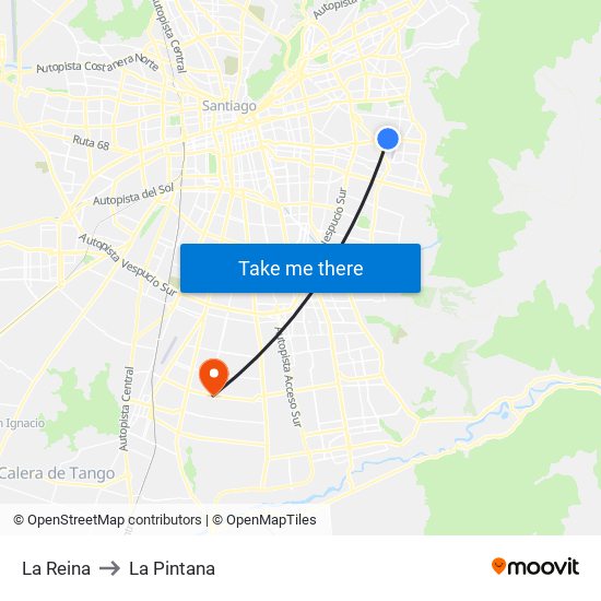 La Reina to La Pintana map