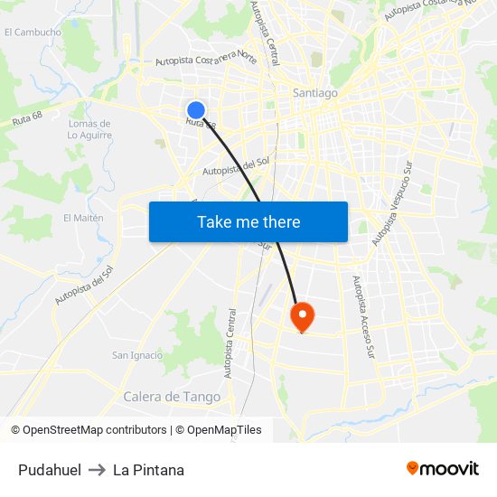 Pudahuel to La Pintana map