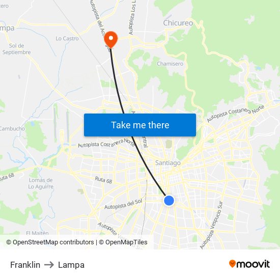 Franklin to Lampa map