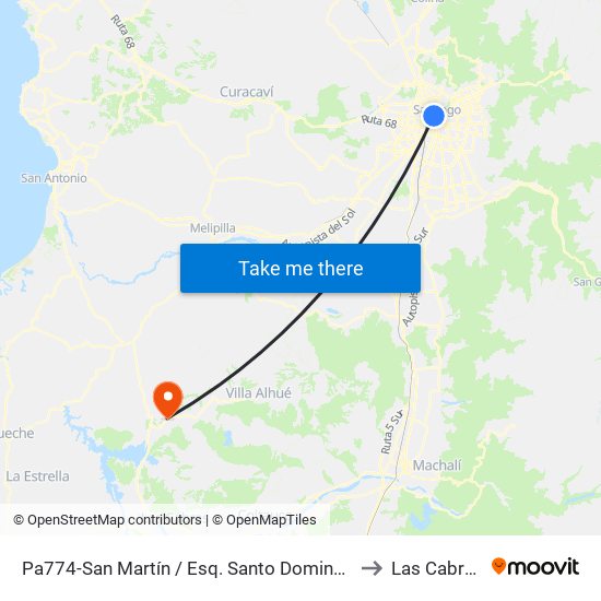 Pa774-San Martín / Esq. Santo Domingo to Las Cabras map