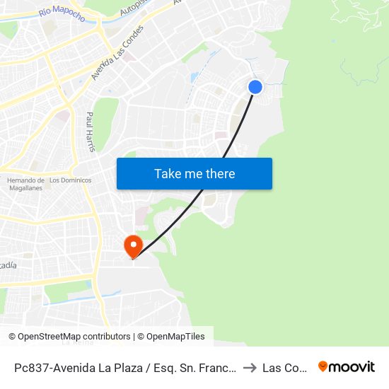 Pc837-Avenida La Plaza / Esq. Sn. Francisco De Asís to Las Condes map