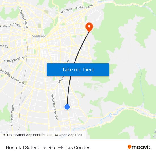 Hospital Sótero Del Río to Las Condes map