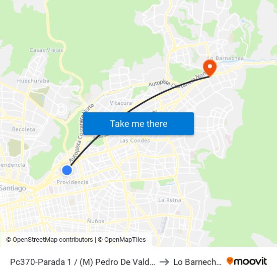 Pc370-Parada 1 / (M) Pedro De Valdivia to Lo Barnechea map