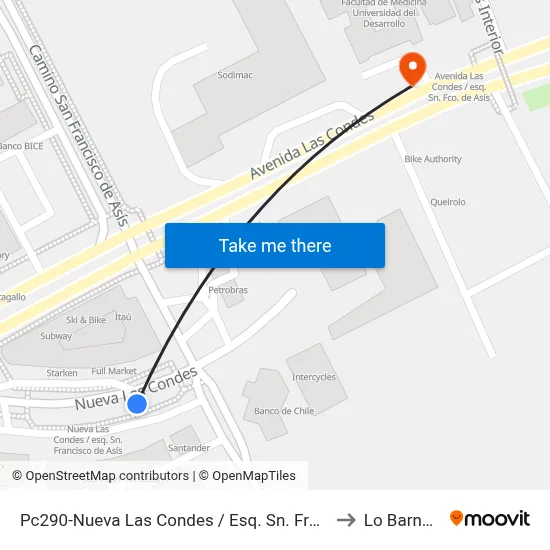 Pc290-Nueva Las Condes / Esq. Sn. Francisco De Asís to Lo Barnechea map