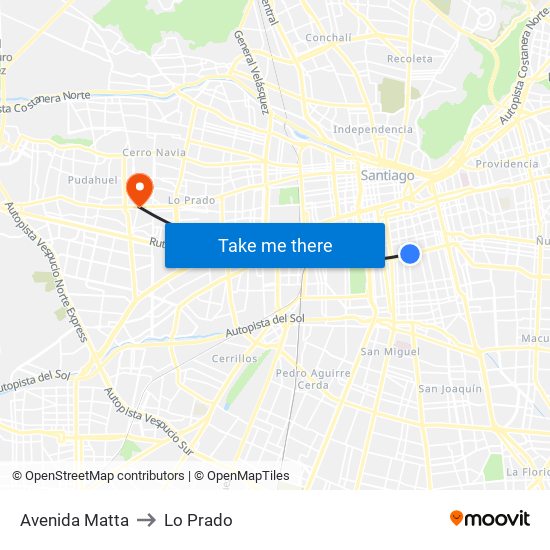 Avenida Matta to Lo Prado map