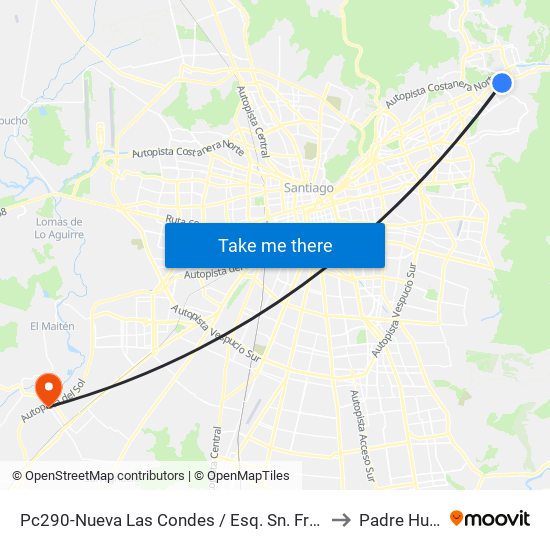 Pc290-Nueva Las Condes / Esq. Sn. Francisco De Asís to Padre Hurtado map