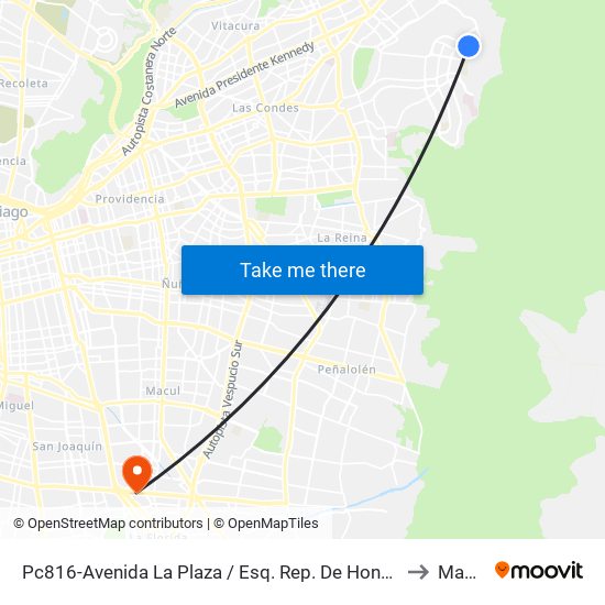 Pc816-Avenida La Plaza / Esq. Rep. De Hondura to Macul map