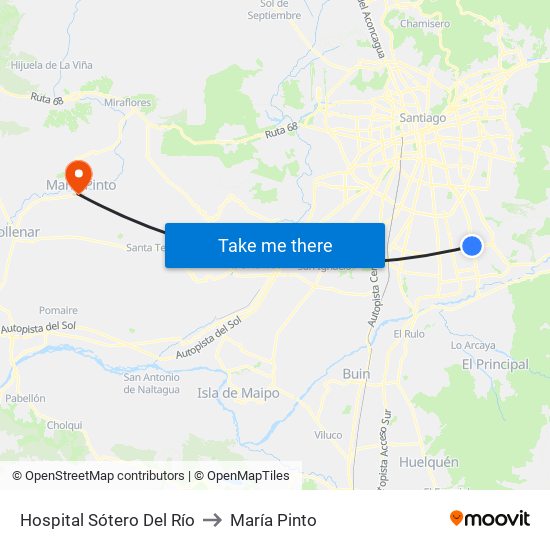 Hospital Sótero Del Río to María Pinto map