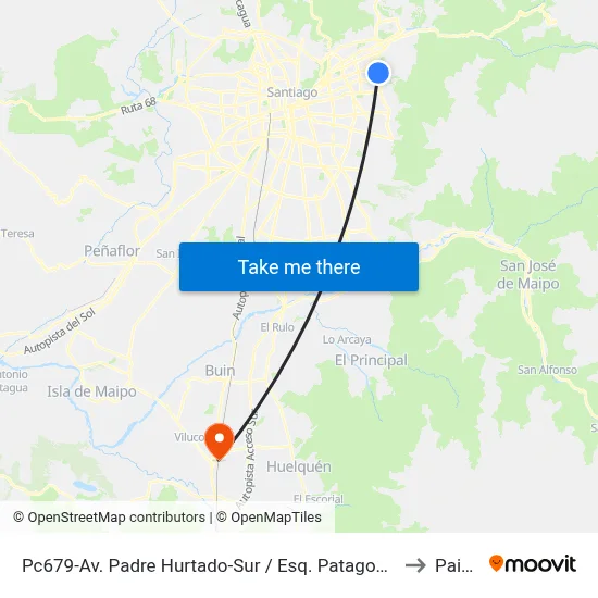 Pc679-Av. Padre Hurtado-Sur / Esq. Patagonia to Paine map