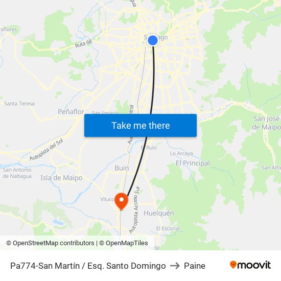 Pa774-San Martín / Esq. Santo Domingo to Paine map