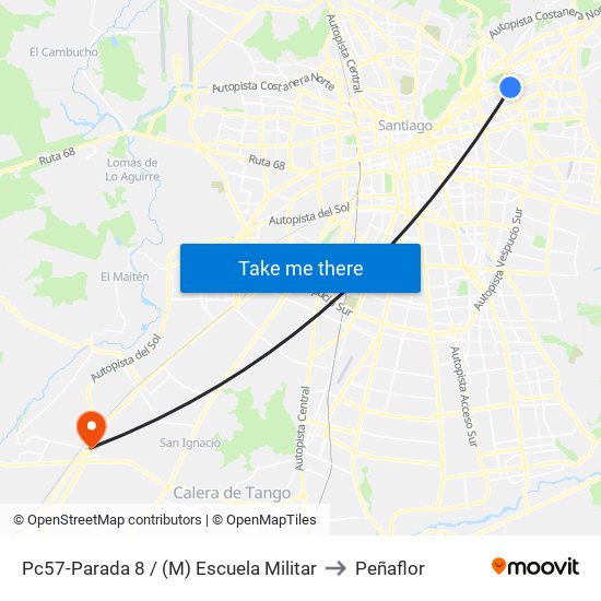 Pc57-Parada 8 / (M) Escuela Militar to Peñaflor map
