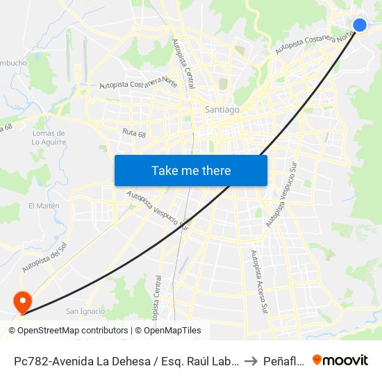 Pc782-Avenida La Dehesa / Esq. Raúl Labbé to Peñaflor map